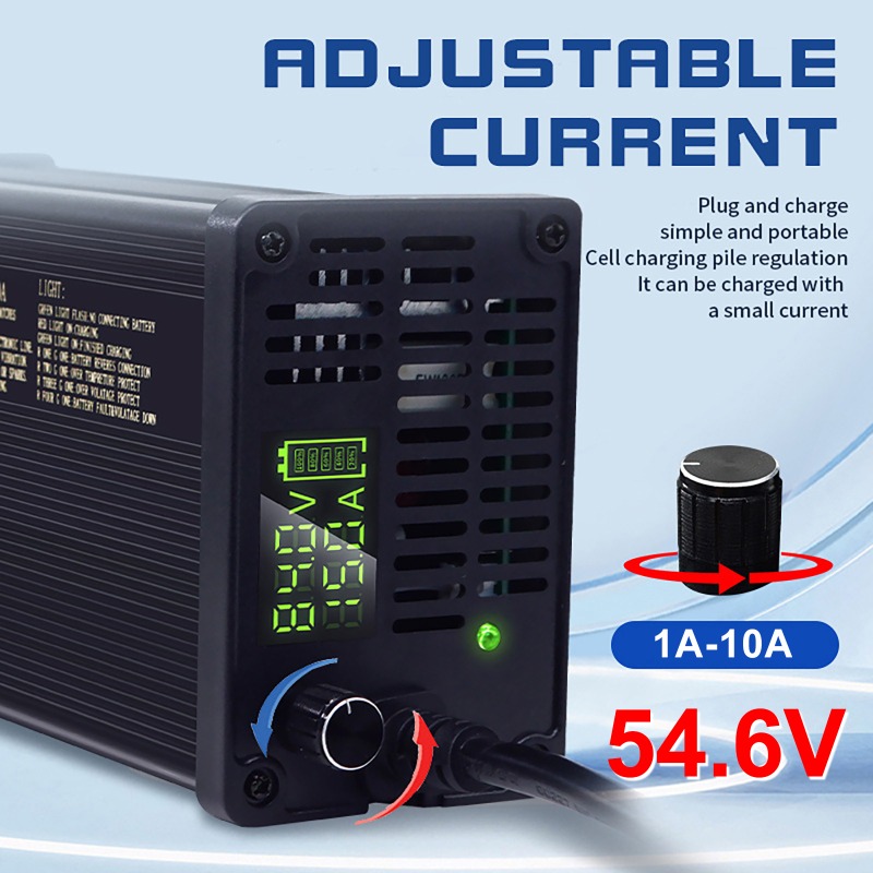 84V 20A Smart Charger - 48V Alüminyum Gövdeli Ayarlanabilir Lityum Pil