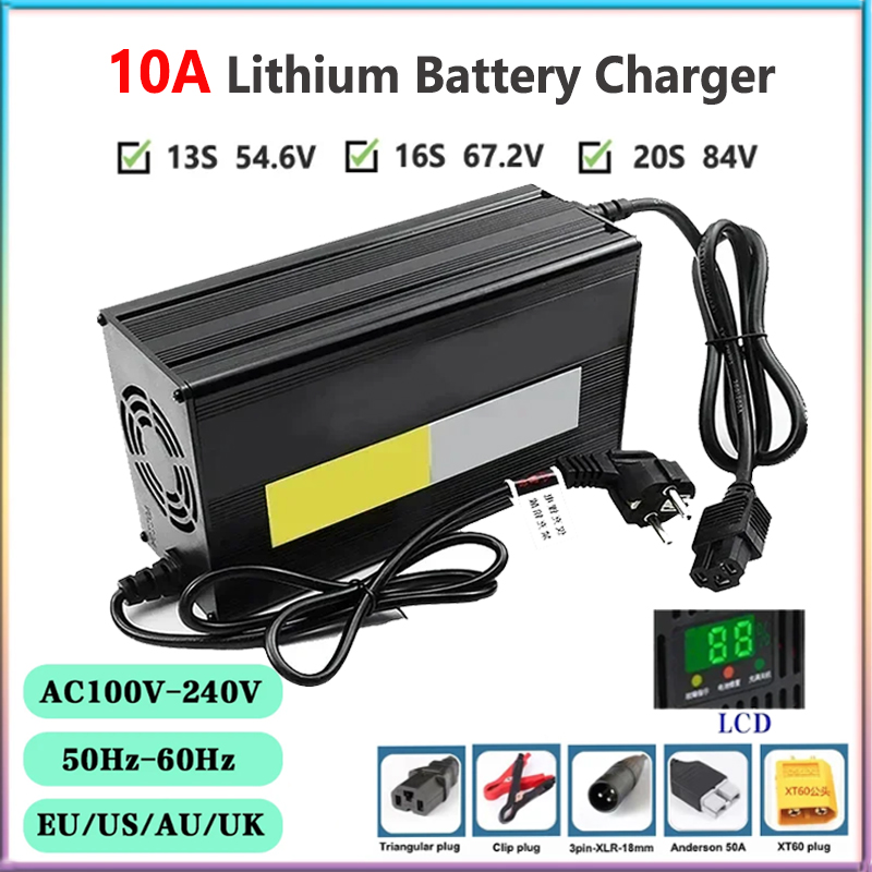 10A 48V 60V 72V lityum pil şar - 84V 20A Smart Charger incelemesi ve fiyatı